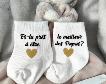 Chaussettes bébé annonce grossesse papa - surprise annonce grossesse papa - cadeau futur papa - meilleur des papas