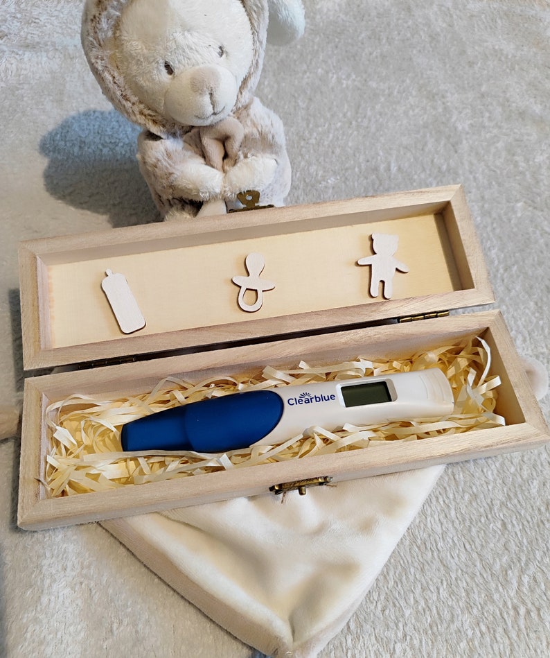 Boite test de grossesse/boîte en bois surprise annonce grossesse image 1