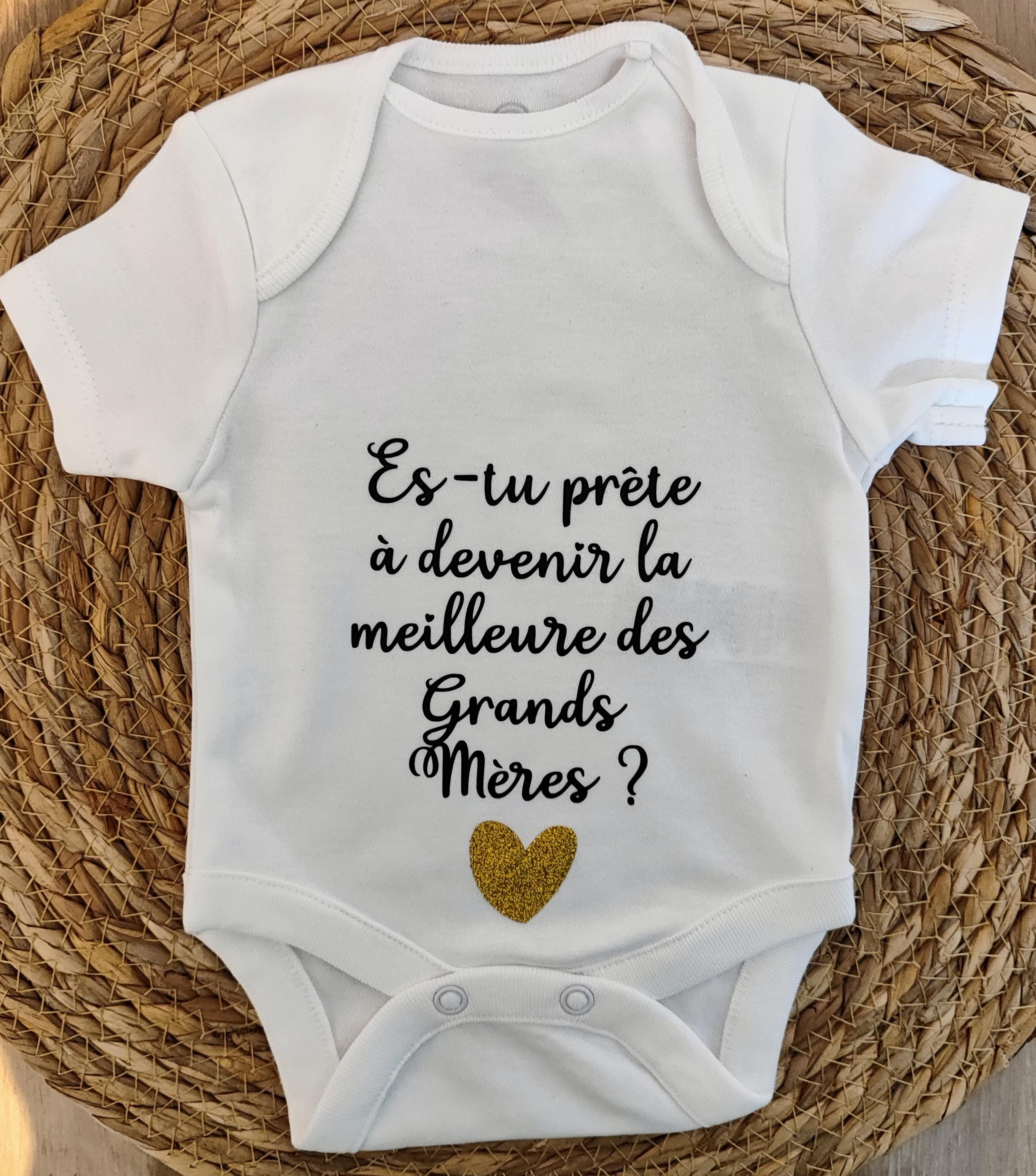 Body Bébé "J'adore Faire Des Bêtises Avec Mamie" - Cadeau Original Pour Grand-mère, Taille 0-6 Mois