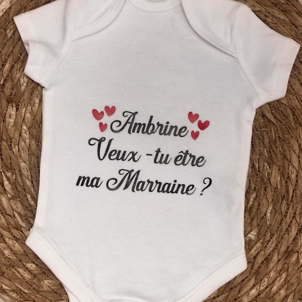 Boby bébé Parrain Marraine personnalisable