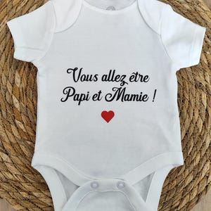 Body bébé annonce grossesse Papi et Mamie - body personnalisé