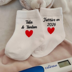 Chaussettes bébé annonce grossesse tonton et tata - Tonton et Tata j'arrive en 2026 - cadeau tonton et tata - cadeau grossesse