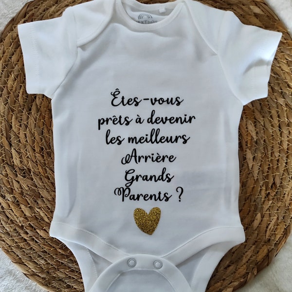 Body bébé annonce grossesse arrière grands parents-body personnalisé