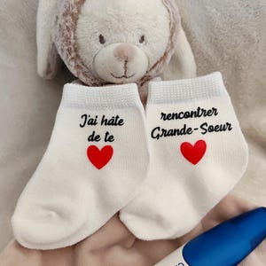 Chaussettes bébé annonce grossesse Future grande soeur - cadeau grande soeur - bientôt grande soeur