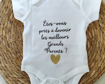 Body bébé annonce grossesse grands parents-body personnalisé