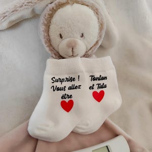 Chaussettes bébé annonce grossesse Tonton et Tata - surprise Tonton et Tata - cadeau futurs Tonton et Tata