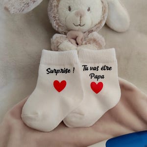 Chaussettes bébé annonce grossesse papa - surprise futur papa - cadeau futur papa - tu vas être papa