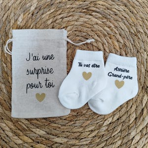 Pochette surprise annonce grossesse Arrière Grand-père-Futur arrière grand-père - cadeau arrière grand-père- surprise famille grossesse-doré