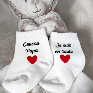 Chaussettes bébé annonce grossesse papa/famille image 1