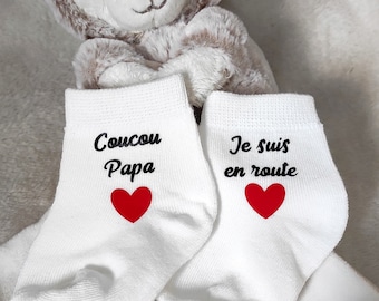 Chaussettes bébé annonce grossesse papa/famille