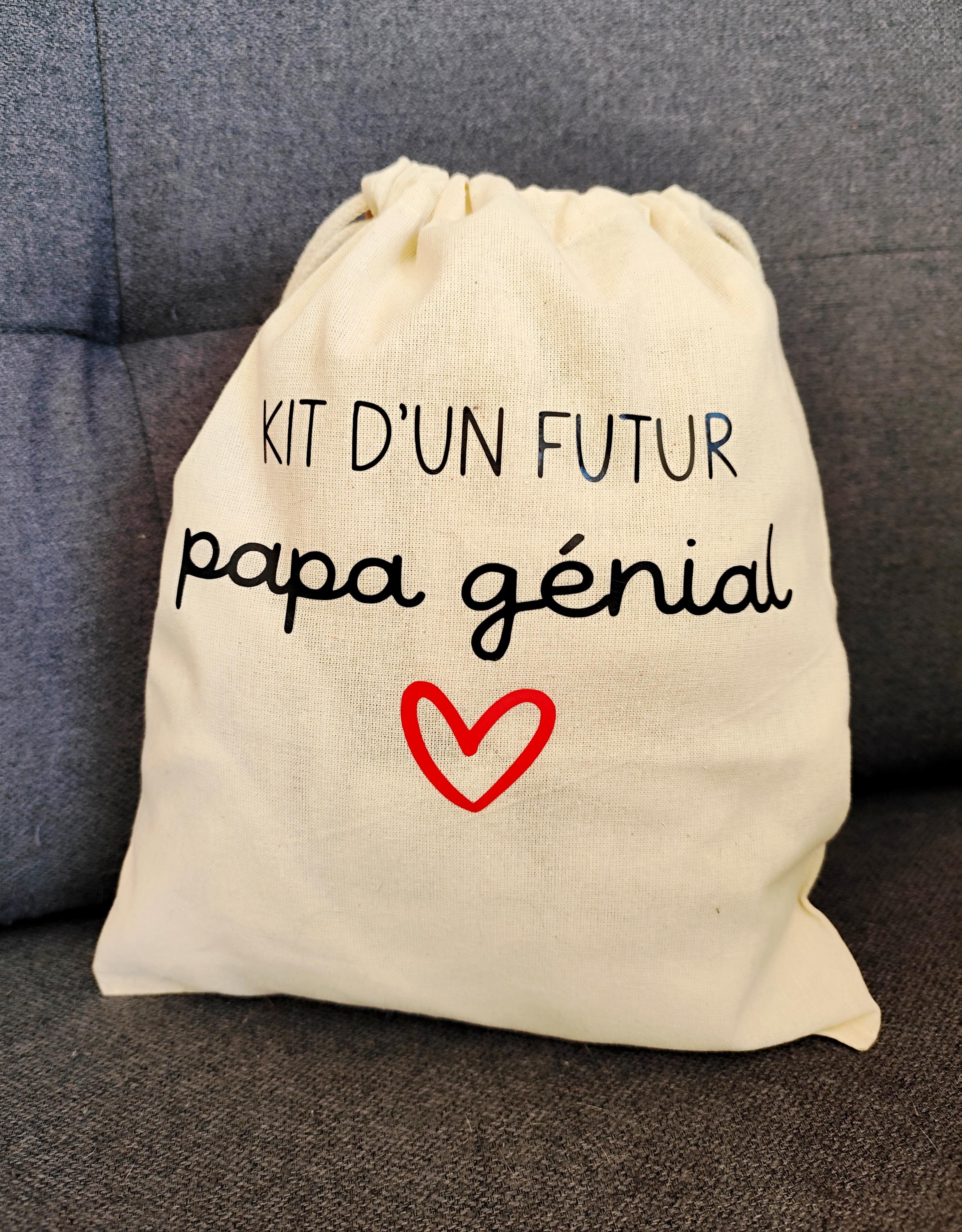 Pochette Personnalisable 30×40 Cm Avec Cordons De Serrage – Polyester, Multifonction – Futur Papa