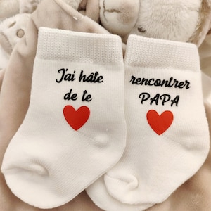 Chaussettes bébé annonce grossesse papa - surprise futur papa - cadeau papa d'amour - bientôt papa