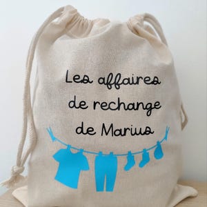 Sac affaires de rechange enfant personnalisé avec prénom/sac rechange école - sac personnalisé enfant
