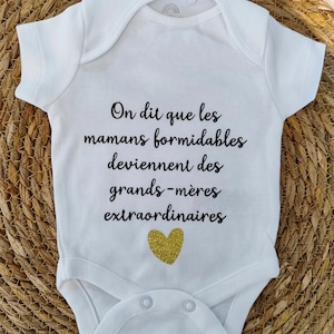 Body bébé annonce grossesse grand-mere extraordinaire - future mamie - body personnalisé - cadeau future mamie
