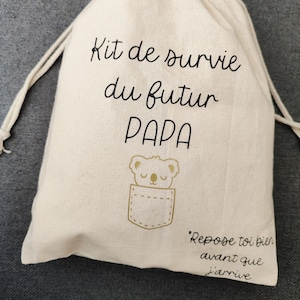 Sac Kit de survie futur papa - cadeau futur Papa - Pochon papa - sac maternité papa - cadeau maternité - papa chéri - cadeau fête des pères