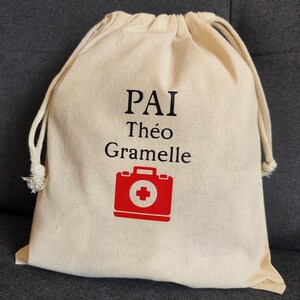 Sac protocole PAI personnalisé - sac médicaments école - sac école - rentrée 2025 - pochette école