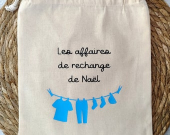 Sac affaires de rechange enfant personnalisé avec prénom/sac rechange école