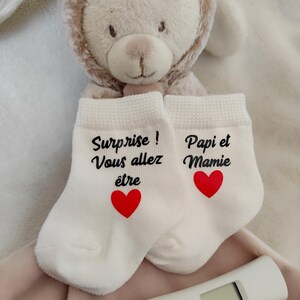 Chaussettes bébé annonce grossesse Papi et Mamie - surprise Papi et Mamie - cadeau futurs Papi et Mamie - surprise grossesse