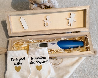 Dad's pregnancy announcement box/pregnancy test box and baby socks