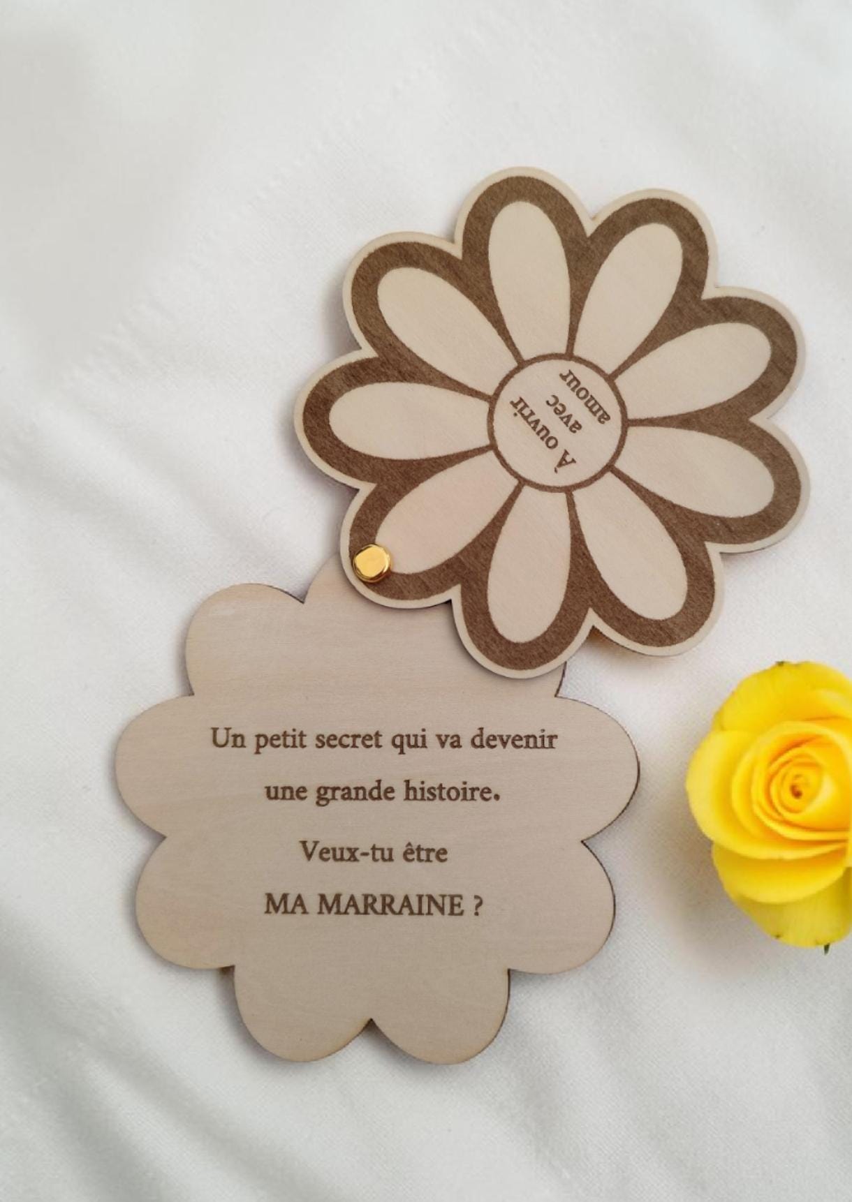 RRIGETEN Pot De Fleur Cadeau Parrain – Jardinière En Céramique Blanche Avec Plateau Bois – Idée Anniversaire, Noël Ou Fête Des Pères