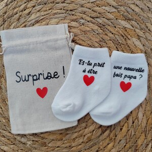 Pochette surprise futur papa  - une nouvelle fois papa - papa de 2 c'est mieux  - cadeau futur papa