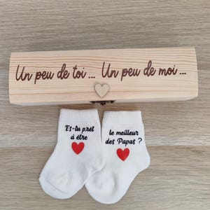 Coffret annonce grossesse papa-boîte test de grossesse et chaussettes bébé - cadeau annonce grossesse papa - futur papa - surprise papa -
