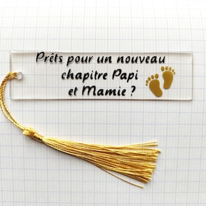 Marque pages annonce grossesse originale/prêts pour un nouveau chapitre Papi et Mamie ?