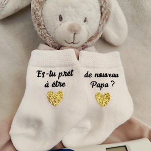 Chaussettes bébé annonce grossesse papa- tu vas être de nouveau papa - cadeau futur papa - Tu vas encore être papa - surprise grossesse papa