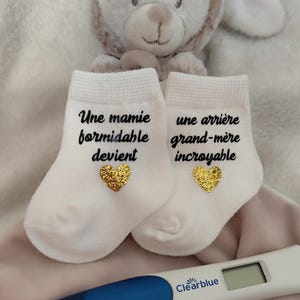 Chaussettes bébé annonce grossesse - Une mamie formidable devient une arrière-grand-mère incroyable - Future arrière grand-mère
