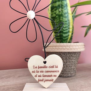 Fleur éternelle - citation famille - cadeau unique - cadeau femme - cadeau original femme - décoration intérieure - cadeau fête des mères -