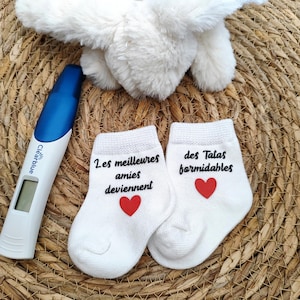 Chaussettes bébé annonce grossesse meilleure amie - cadeau annonce grossesse - Meilleure amie devient une tata formidable