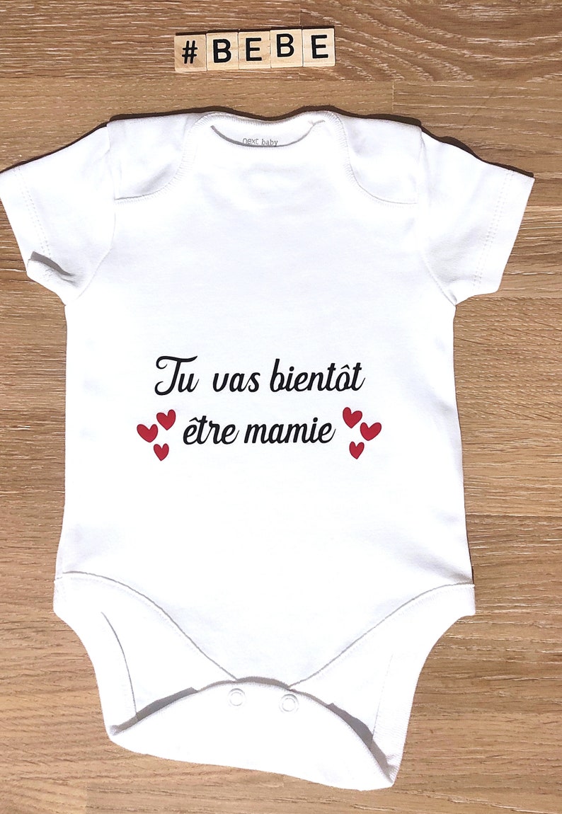 Body bébé annonce grossesse personnalisé bientôt mamie image 2