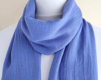 Cornflower Blue Oversized Soft Cotton Modal Mix Plain Scarf|Wrap With Gift Wrapping Option - Ideal Letterbox/Mother's day/Birthday Gift