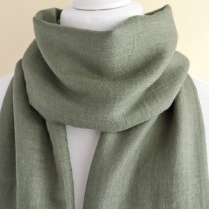 Khaki/Army Green Lightweight Soft Cotton Modal Mix Plain Scarf|Wrap With Gift Wrapping Option - Ideal Letterbox/Mother's day/Birthday Gift