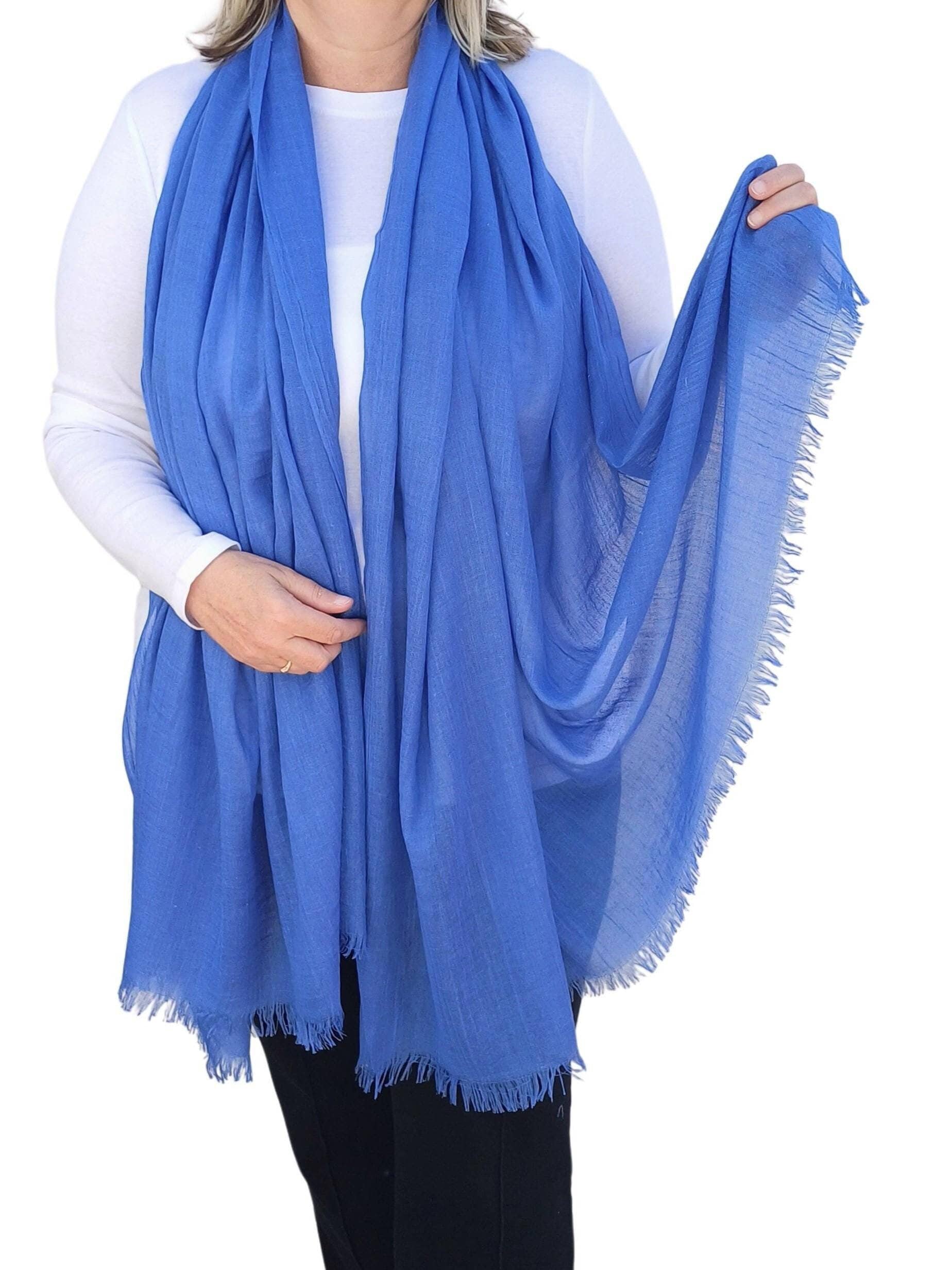 Cornflower Blue Pashmina Shawl UK