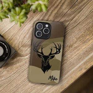 Durable Camo Deer iPhone Case for Outdoorsman, Tough Magnetic Phone Cover Gift for Hunter, Camouflage Buck Case Personalized Gift for Him