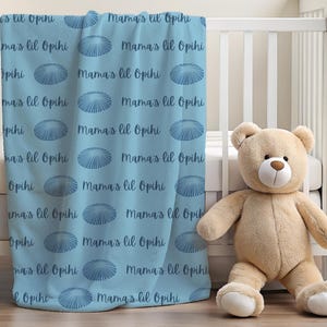 Hawaii Baby Blanket New Baby Gift, Baby Shower gift for Boy, Beach Theme Baby shower, Hawaiian Decor, Little Opihi, Blue Fleece baby Blanket
