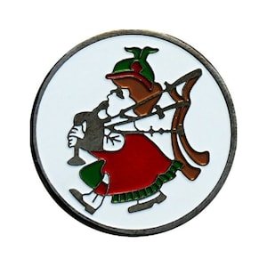 Scottish Lady Bagpiper Golf Ball Marker & Nickel Hat Clip