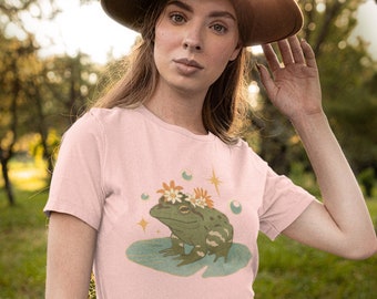 Frog Cottagecore T-Shirt, Frog Lillypad T-Shirt