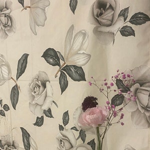 TV cover &quot;Roses of Venus&quot; 140x115 cm, roses fabric painting, screen cover, Gregoire fabric, Venus of Gregoire, fabric dust cover, gray roses decoration