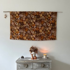TV cover Automne bis 121x70cm,housse télé Automne,tableau cache tv,cover fleurie,couleurs d’automne,tissu vintage,cover art,nature d'automne