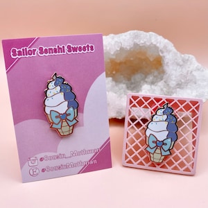 Mercury Ice Cream Pin | Sailor Senshi Pin, Magical Girl Enamel Pin, Food Enamel Pin, Kawaii Enamel Pin, Cute Enamel Pin, Hard Enamel Pin