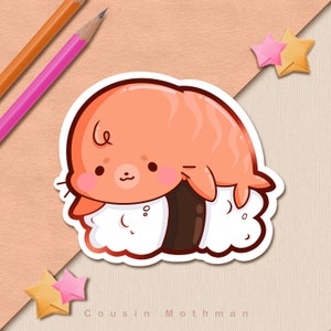 Cute Sushi Seal Sticker | Nigiri Sticker, Seal Sticker, Kawaii Laptop Sticker, Kawaii Stationary, Cute Stationary, Cute Sticker, Cute Bujo