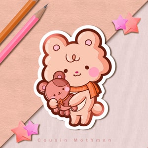Teddy Bear Pals Sticker | Bear Sticker, Coffee Sticker, Kawaii Laptop Sticker, Kawaii Stationary, Stationary, Cute Sticker, Bujo Sticker