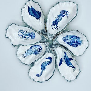 Conchiglie di ostriche decorate