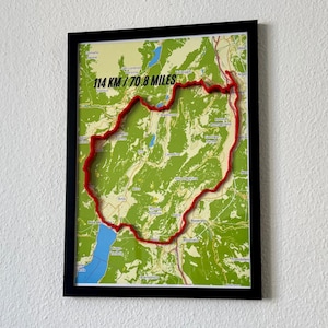 Gepersonaliseerde 3D GPX-routekaart: aangepaste trailrunning, wandelen, fietsroutekunst, marathoncadeau, muurdecoratie mountainbiken