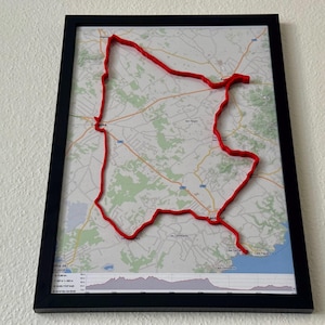 3D GPX Route Map A4 with Elevation Profile – Custom Running, Cycling & Hiking Art