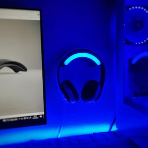Headphone Stand, Gaming headphones stand, Headphone Stand LED RGB, 3D Printed Headphone Stand with Wall Mount