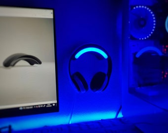 Headphone Stand, Gaming headphones stand, Headphone Stand LED RGB, 3D Printed Headphone Stand with Wall Mount