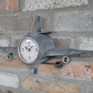 Aeroplane Clock Metal Wall Or Mantle Clock Plane Airplane Time Piece Home Decor